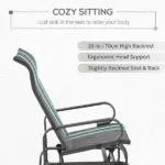 Outsunny Gliding Rocking Chair, Patio Swinging Chair with Smooth Rocking Arms and Lightweight Construction for Patio Backyard, Gray - Image 5