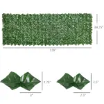Outsunny Grass Wall Panels, 118x39 Artificial Grass Wall, Outdoor Fabric, Greenery Backdrop Panels Wall for Outdoor, Indoor, Dark Green - Image 3
