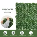 Outsunny Grass Wall Panels, 118x39 Artificial Grass Wall, Outdoor Fabric, Greenery Backdrop Panels Wall for Outdoor, Indoor, Dark Green - Image 4