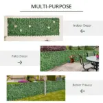 Outsunny Grass Wall Panels, 118x39 Artificial Grass Wall, Outdoor Fabric, Greenery Backdrop Panels Wall for Outdoor, Indoor, Dark Green - Image 5