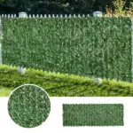 Outsunny Grass Wall Panels, 118x39 Artificial Grass Wall, Outdoor Fabric, Greenery Backdrop Panels Wall for Outdoor, Indoor, Dark Green - Image 8