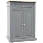 Gray Kitchen Cart, Rolling Island with Drawer, Adjustable Shelf and 2 Towel Racks - Image 11