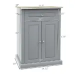 Gray Kitchen Cart, Rolling Island with Drawer, Adjustable Shelf and 2 Towel Racks - Image 3