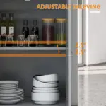 Gray Kitchen Cart, Rolling Island with Drawer, Adjustable Shelf and 2 Towel Racks - Image 7