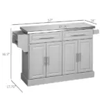 HOMCOM Gray Kitchen Companion Cart, with Stainless Top, Drawers, Racks and Cabinets on Wheels - Image 3