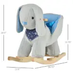 Qaba Plush Rocking Rabbit with Cradlesong Gray for Ages 18-36 Months - Image 3