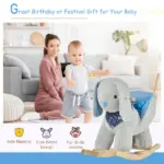 Qaba Plush Rocking Rabbit with Cradlesong Gray for Ages 18-36 Months - Image 6