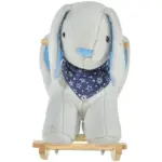 Qaba Plush Rocking Rabbit with Cradlesong Gray for Ages 18-36 Months - Image 9
