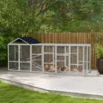 Gray Wooden Chicken Coop for 6-10 Chickens with Storage Perches 49"x48"x12.5" Poultry Essentials - Image 2