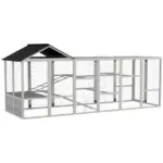 Gray Wooden Chicken Coop for 6-10 Chickens with Storage Perches 49"x48"x12.5" Poultry Essentials - Image 11