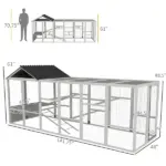 Gray Wooden Chicken Coop for 6-10 Chickens with Storage Perches 49"x48"x12.5" Poultry Essentials - Image 3