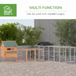Gray Wooden Chicken Coop for 6-10 Chickens with Storage Perches 49"x48"x12.5" Poultry Essentials - Image 5