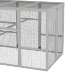 Gray Wooden Chicken Coop for 6-10 Chickens with Storage Perches 49"x48"x12.5" Poultry Essentials - Image 9