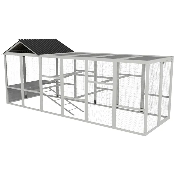 gray-wooden-chicken-coop-for-6-10-chickens-with-storage-perches-49x48x125-poultry-essentials.webp Gray Wooden Chicken Coop for 6-10 Chickens with Storage Perches 49"x48"x12.5" Poultry Essentials - Image 1