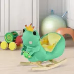 Green Frog Plush Rocking Horse with Music, Seat Belt and Hand Puppet, Ages 18 to 36 Months - Image 2