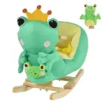 Green Frog Plush Rocking Horse with Music, Seat Belt and Hand Puppet, Ages 18 to 36 Months - Image 11