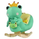 Green Frog Plush Rocking Horse with Music, Seat Belt and Hand Puppet, Ages 18 to 36 Months