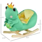 Green Frog Plush Rocking Horse with Music, Seat Belt and Hand Puppet, Ages 18 to 36 Months - Image 3