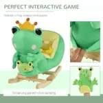 Green Frog Plush Rocking Horse with Music, Seat Belt and Hand Puppet, Ages 18 to 36 Months - Image 4