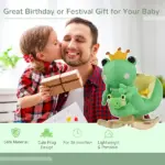 Green Frog Plush Rocking Horse with Music, Seat Belt and Hand Puppet, Ages 18 to 36 Months - Image 6