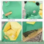 Green Frog Plush Rocking Horse with Music, Seat Belt and Hand Puppet, Ages 18 to 36 Months - Image 7