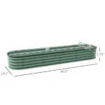 Green Galvanized Garden Bed 8' Metal Planter Box DIY Stock Tank Safety Edging for Herbs Vegetables - Image 3