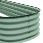 Green Galvanized Garden Bed 8' Metal Planter Box DIY Stock Tank Safety Edging for Herbs Vegetables - Image 8
