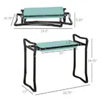 Outsunny Green Garden Kneeler and Seat Bench - Padded, Foldable Stool with Gardening Knee Pads for Comfortable Planting - Image 3
