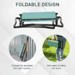 Outsunny Green Garden Kneeler and Seat Bench - Padded, Foldable Stool with Gardening Knee Pads for Comfortable Planting - Image 5
