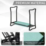 Outsunny Green Garden Kneeler and Seat Bench - Padded, Foldable Stool with Gardening Knee Pads for Comfortable Planting - Image 6