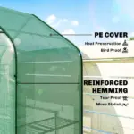 Greenhouse for Outdoors, Portable Greenhouse with 6 Shelves, UV-resistant PE Cover, Roll-up Door, Green - Image 5