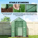 Greenhouse for Outdoors, Portable Greenhouse with 6 Shelves, UV-resistant PE Cover, Roll-up Door, Green - Image 7