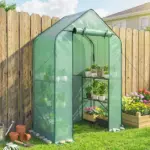 Greenhouse for Outdoors, Portable Greenhouse with 6 Shelves, UV-resistant PE Cover, Roll-up Door, Green - Image 10