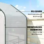 Greenhouse for Outdoors, Portable Greenhouse with 6 Shelves, UV-resistant PE Cover, Roll-up Door, White - Image 5