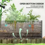 Greenhouse with Raised Garden Bed, Galvanized Steel Outdoor Greenhouse with Roll Up Door, 56 Inch x 56 Inch x 75 Inch, Dark Gray - Image 9