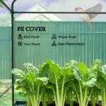 Greenhouse with Raised Garden Bed, Galvanized Steel Outdoor Greenhouse with Roll Up Door, 56 Inch x 56 Inch x 75 Inch, Green - Image 6