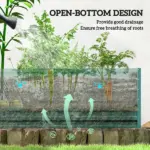 Greenhouse with Raised Garden Bed, Galvanized Steel Outdoor Greenhouse with Roll Up Door, 56 Inch x 56 Inch x 75 Inch, Green - Image 9