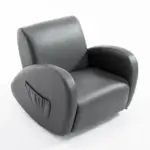 Grey Toddler Rocking Chair with Pocket PU Leather Kids Rocker for Nursery Playroom Durable Armchair
