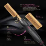 Electric Ceramic Hot Comb Hair and Beard Straightener 3 Heat Settings - Image 7