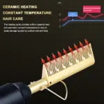 Electric Ceramic Hot Comb Hair and Beard Straightener 3 Heat Settings - Image 13