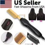 Electric Ceramic Hot Comb Hair and Beard Straightener 3 Heat Settings