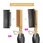 Electric Ceramic Hot Comb Hair and Beard Straightener 3 Heat Settings - Image 3