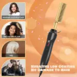 Electric Ceramic Hot Comb Hair and Beard Straightener 3 Heat Settings - Image 4