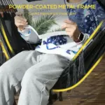 Hammock Chair Outdoor with Stand, Swing Hanging Lounge, Dark Gray, Side Pocket Headrest - Image 4