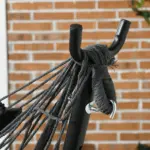 Hammock Chair Outdoor with Stand, Swing Hanging Lounge, Dark Gray, Side Pocket Headrest - Image 7