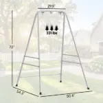 Hammock Chair Stand Indoor and Outdoor Use with Anti-Slip Foot Pads, 2 Carabiners, White - Image 3