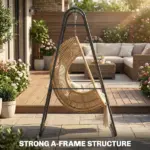 Outsunny Hammock Chair Stand Only Heavy Duty Solid Steel A-Frame for Hanging Hammock, Egg Chair, Max Load 330 lb, Black - Image 4