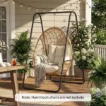 Outsunny Hammock Chair Stand Only Heavy Duty Solid Steel A-Frame for Hanging Hammock, Egg Chair, Max Load 330 lb, Black - Image 10