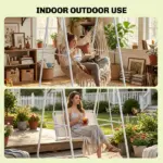 Outsunny Hammock Chair Stand Only Heavy-Duty Solid Steel A-Frame for Hanging Hammock, Egg Chair, Max Load 330 LBS, White - Image 6