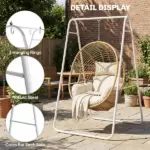 Outsunny Hammock Chair Stand Only Heavy-Duty Solid Steel A-Frame for Hanging Hammock, Egg Chair, Max Load 330 LBS, White - Image 7